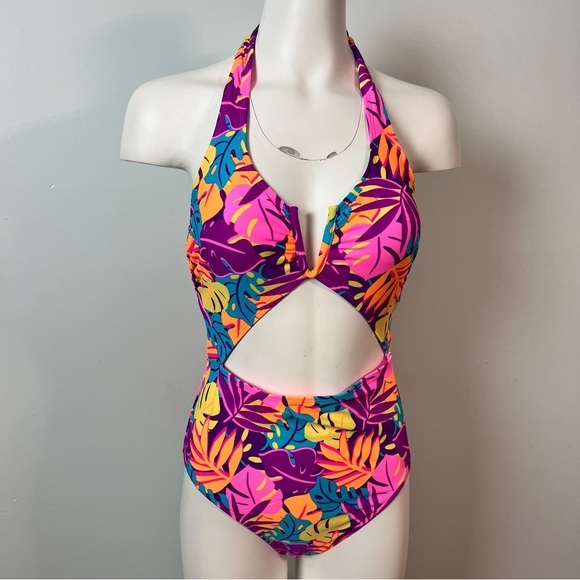 Endless Waves Other - Endless Waves Tropical Cut-Out Swimsuit | Size L (11-13) | Bright Halter